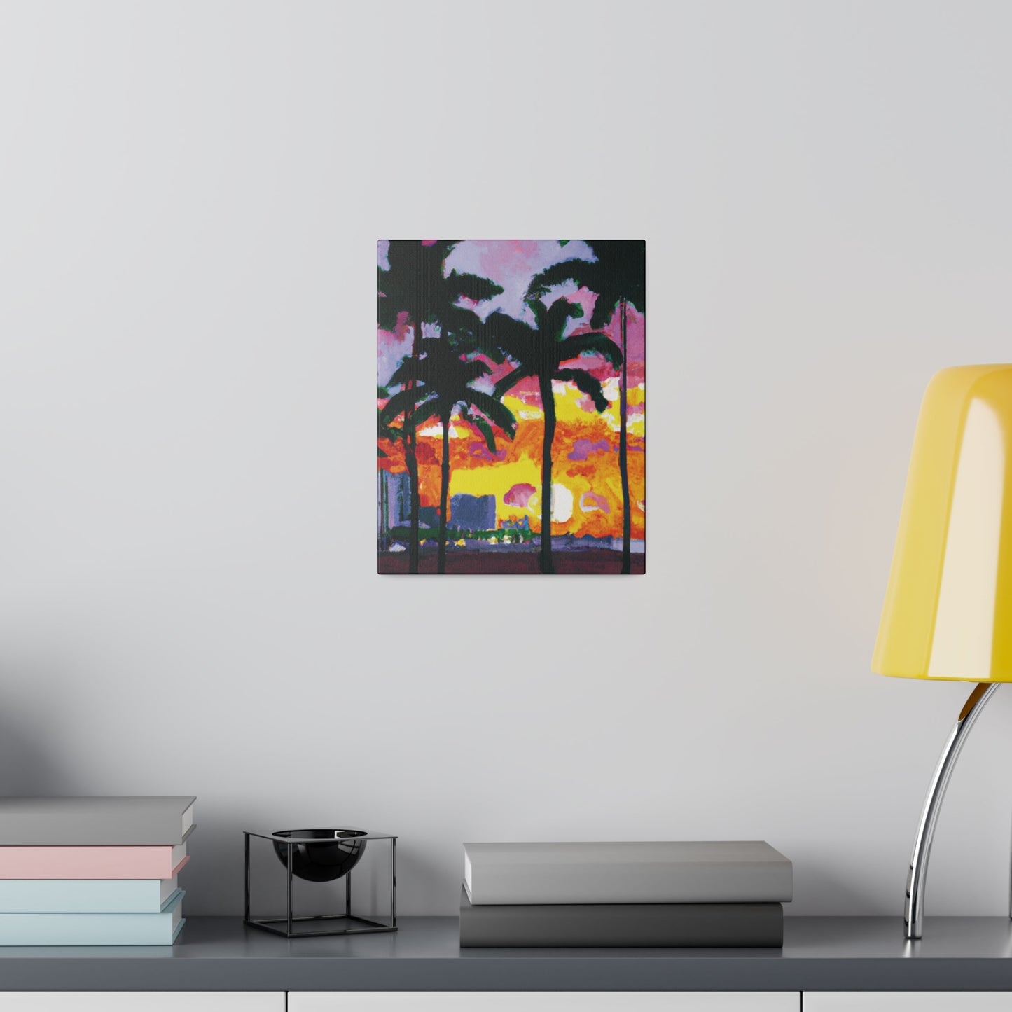 6342T - Miami Beach Sunset Painting Print | Miami | Beach | Sunset | Poster | Home Decor | Wall Art | Canvas