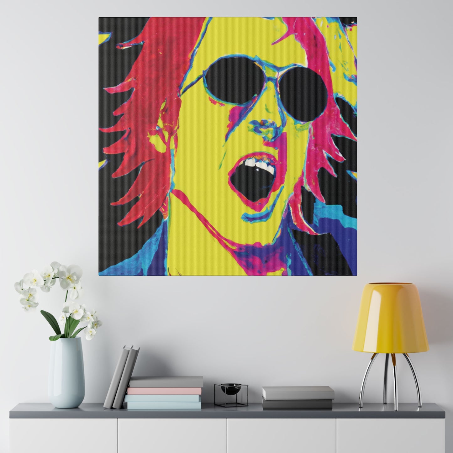 3158P - Rockstar Painting Print | Face | Abstract | Poster | Home Decor | Wall Art | Music Art | Canvas