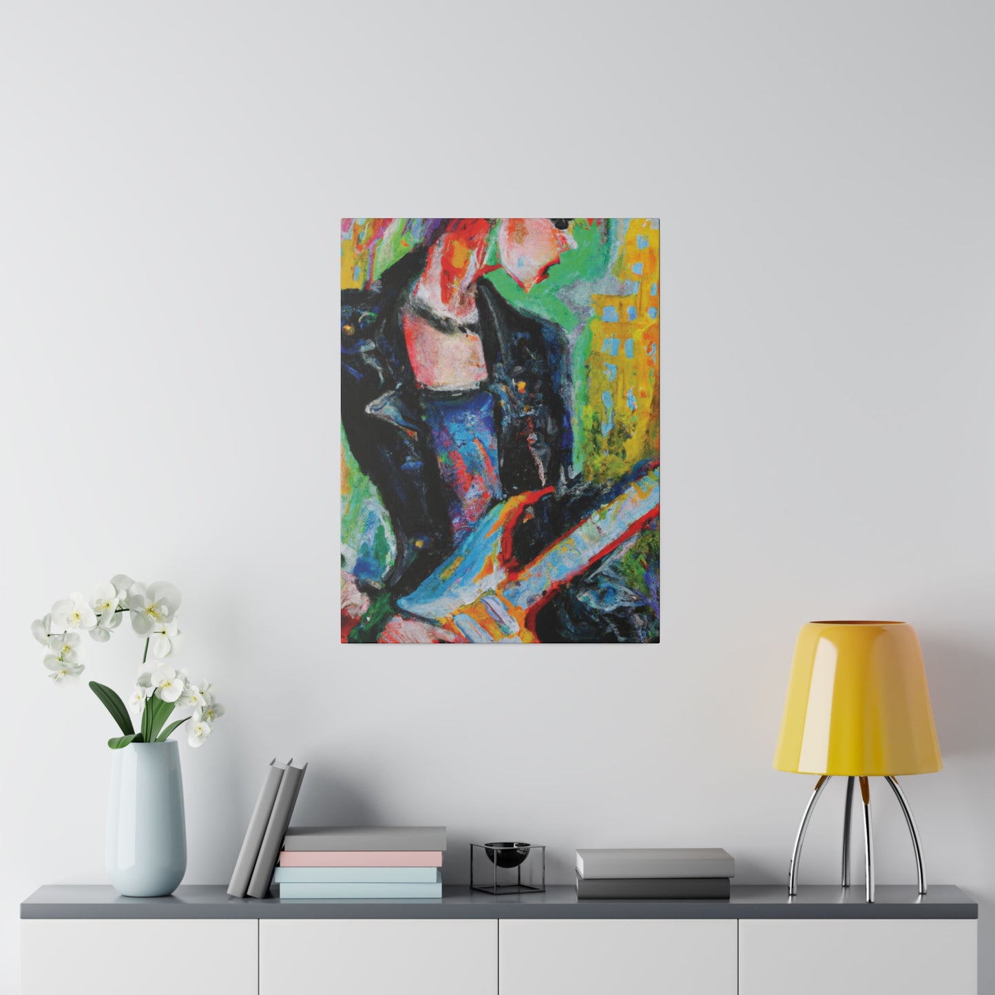 2036Q - Rockstar Oil Painting Style Print | Poster | Home Decor | Wall Art | Music Art | Canvas