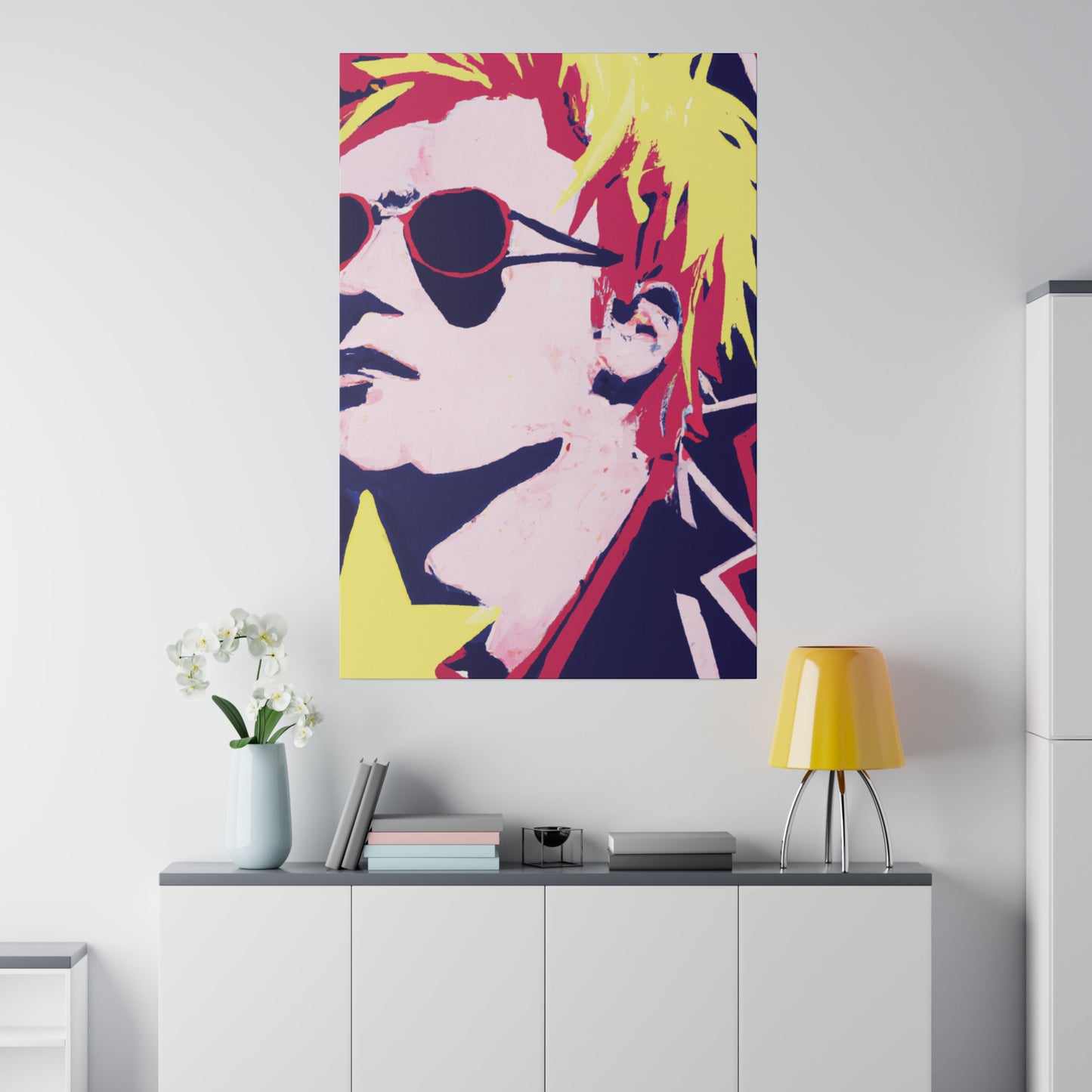 3173K - Rockstar Painting Print | Face | Abstract | Poster | Home Decor | Wall Art | Music Art | Canvas