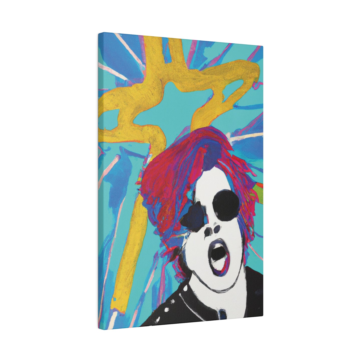 4567A - Rockstar Painting Print | Face | Abstract | Poster | Home Decor | Wall Art | Music Art | Canvas