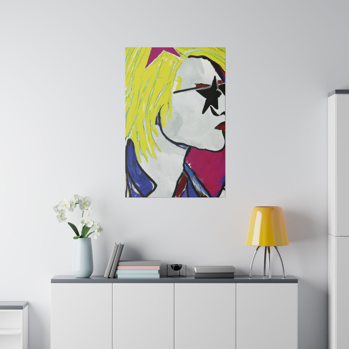 9373P - Rockstar Painting Print | Face | Abstract | Poster | Home Decor | Wall Art | Music Art | Canvas