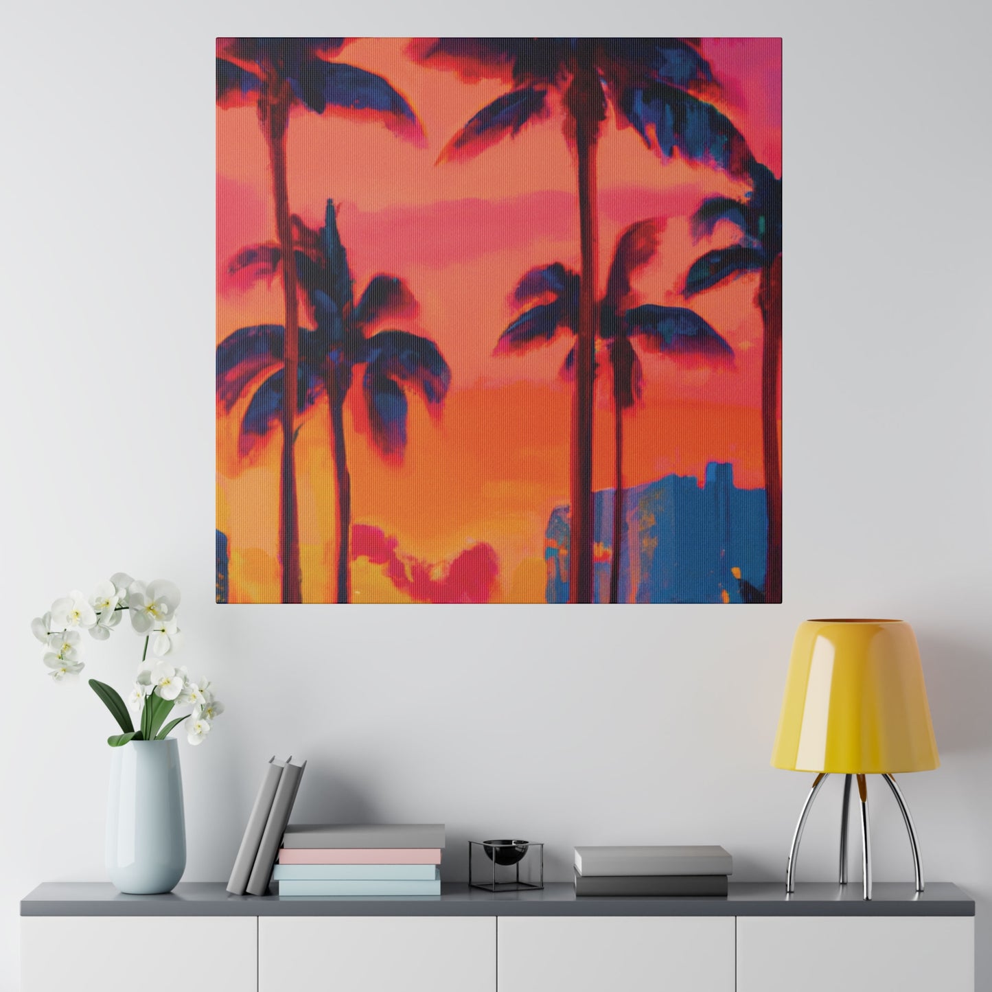 4456Y - Miami Beach Sunset Painting Print | Miami | Beach | Sunset | Poster | Home Decor | Wall Art | Canvas