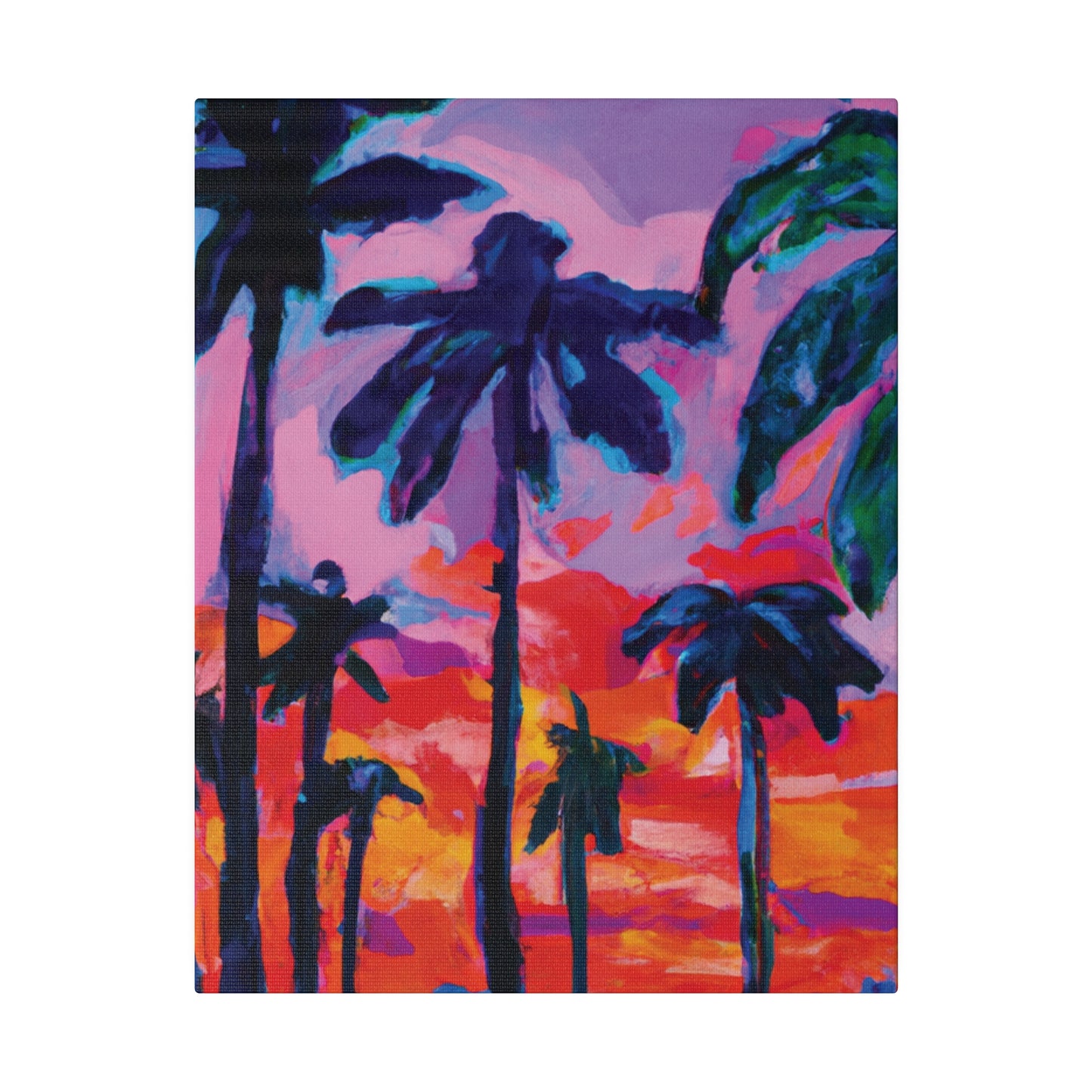 4754Q - Miami Beach Sunset Painting Print | Miami | Beach | Sunset | Poster | Home Decor | Wall Art | Canvas
