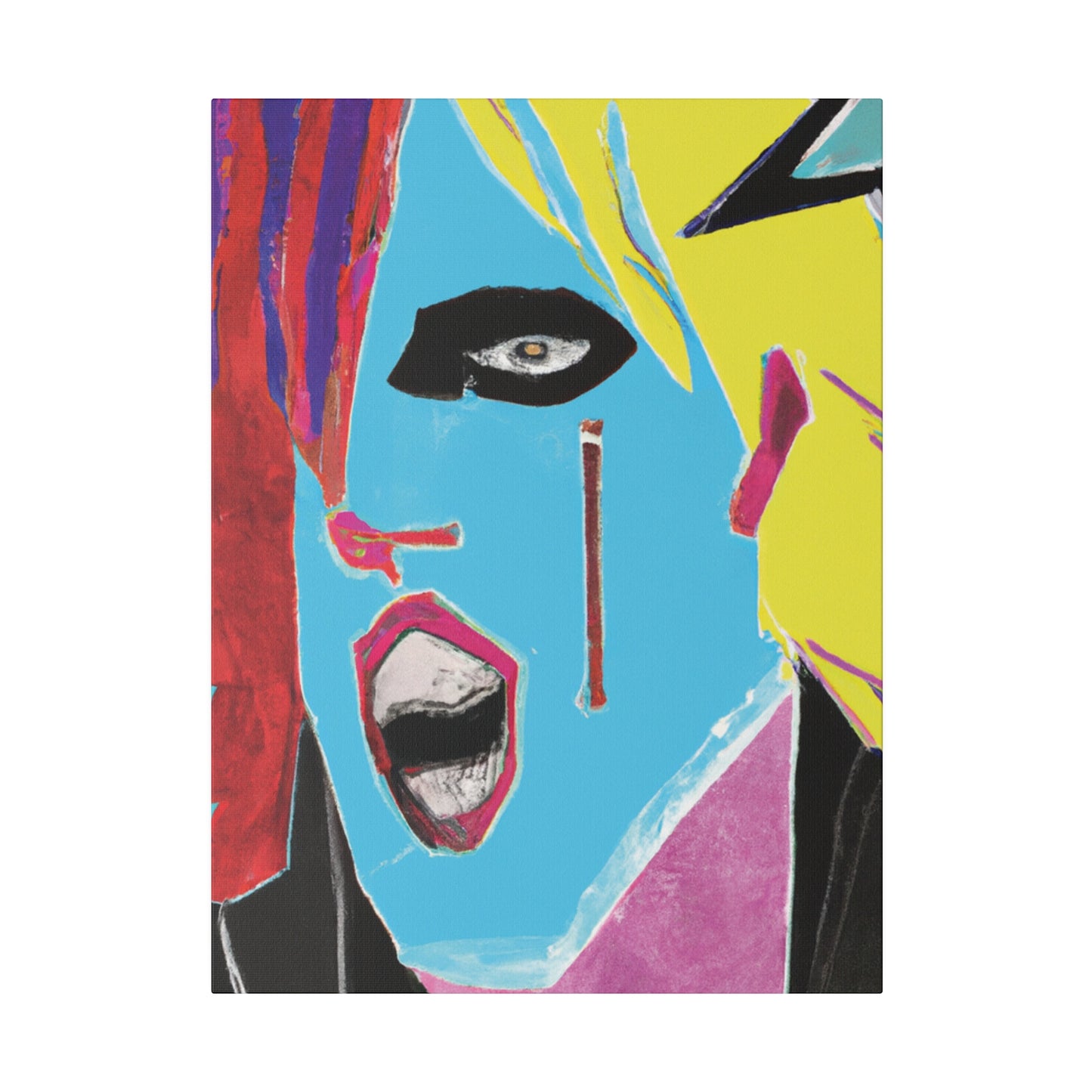 8365A - Rockstar Painting Print | Face | Abstract | Poster | Home Decor | Wall Art | Music Art | Canvas