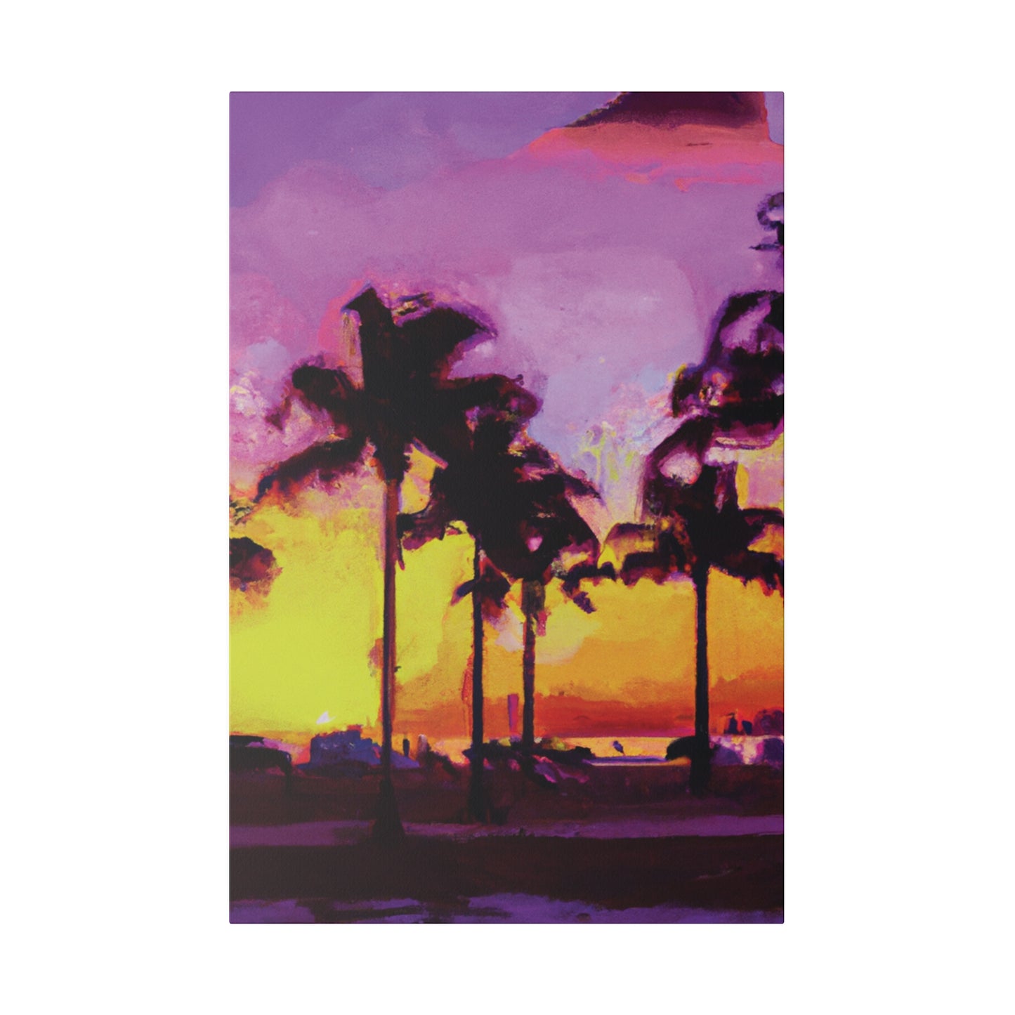 3958L - Miami Beach Sunset Painting Print | Miami | Beach | Sunset | Poster | Home Decor | Wall Art | Canvas