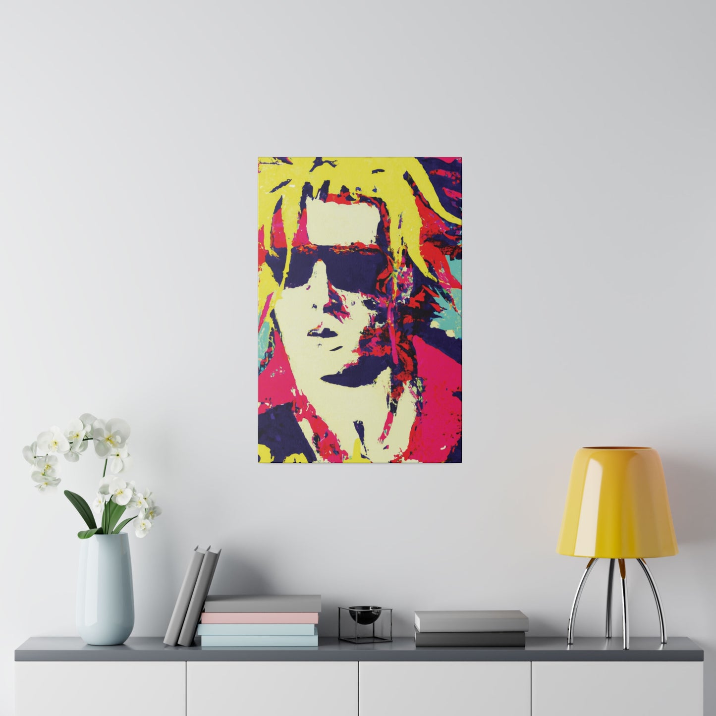 8674W - Rockstar Painting Print | Face | Abstract | Poster | Home Decor | Wall Art | Music Art | Canvas