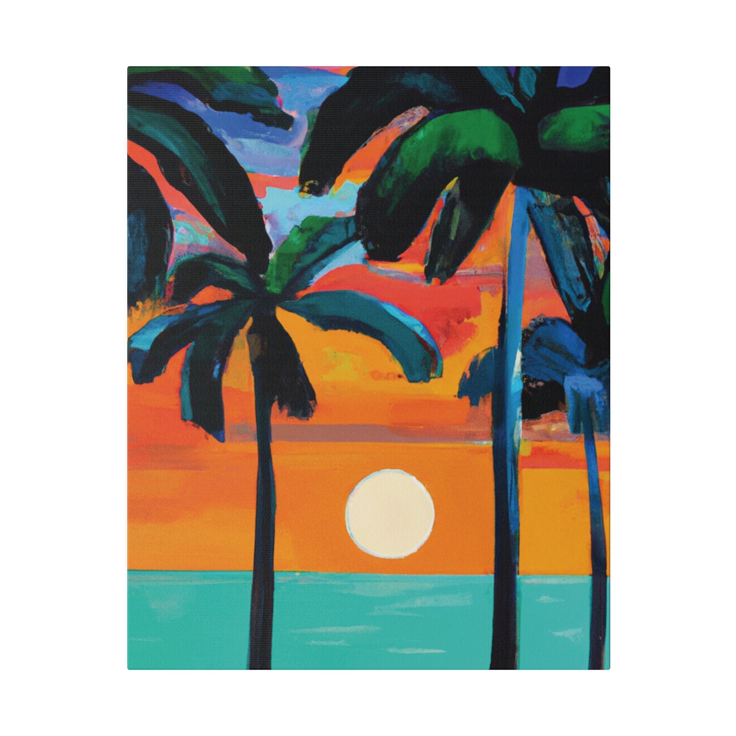 4567C - Miami Beach Sunset Painting Print | Miami | Beach | Sunset | Poster | Home Decor | Wall Art | Canvas