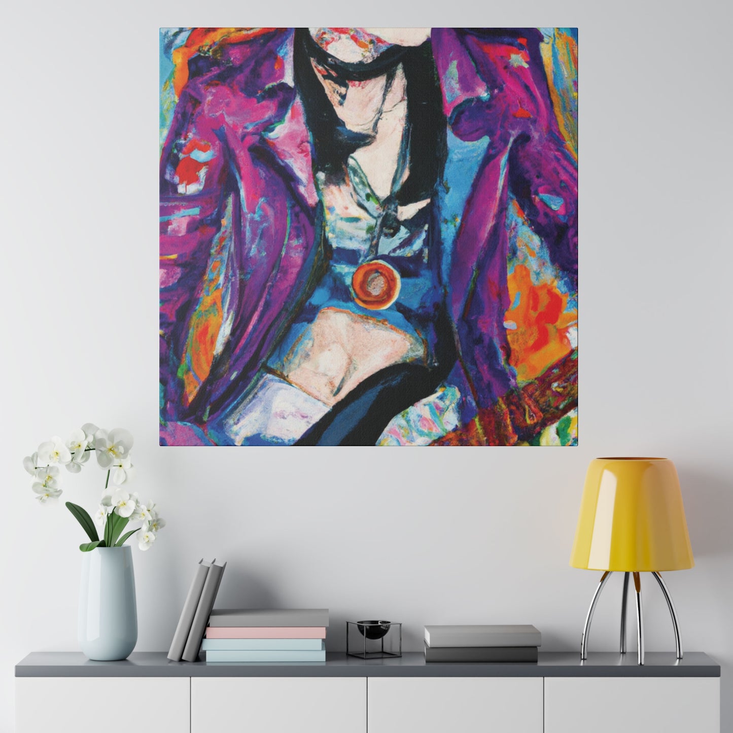 9712Y - Rockstar Oil Painting Style Print | Poster | Home Decor | Wall Art | Music Art | Canvas