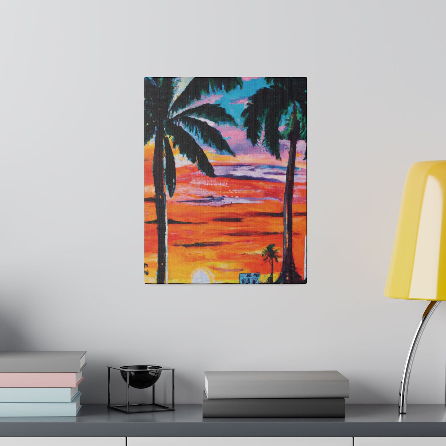 7358V - Miami Beach Sunset Painting Print | Miami | Beach | Sunset | Poster | Home Decor | Wall Art | Canvas