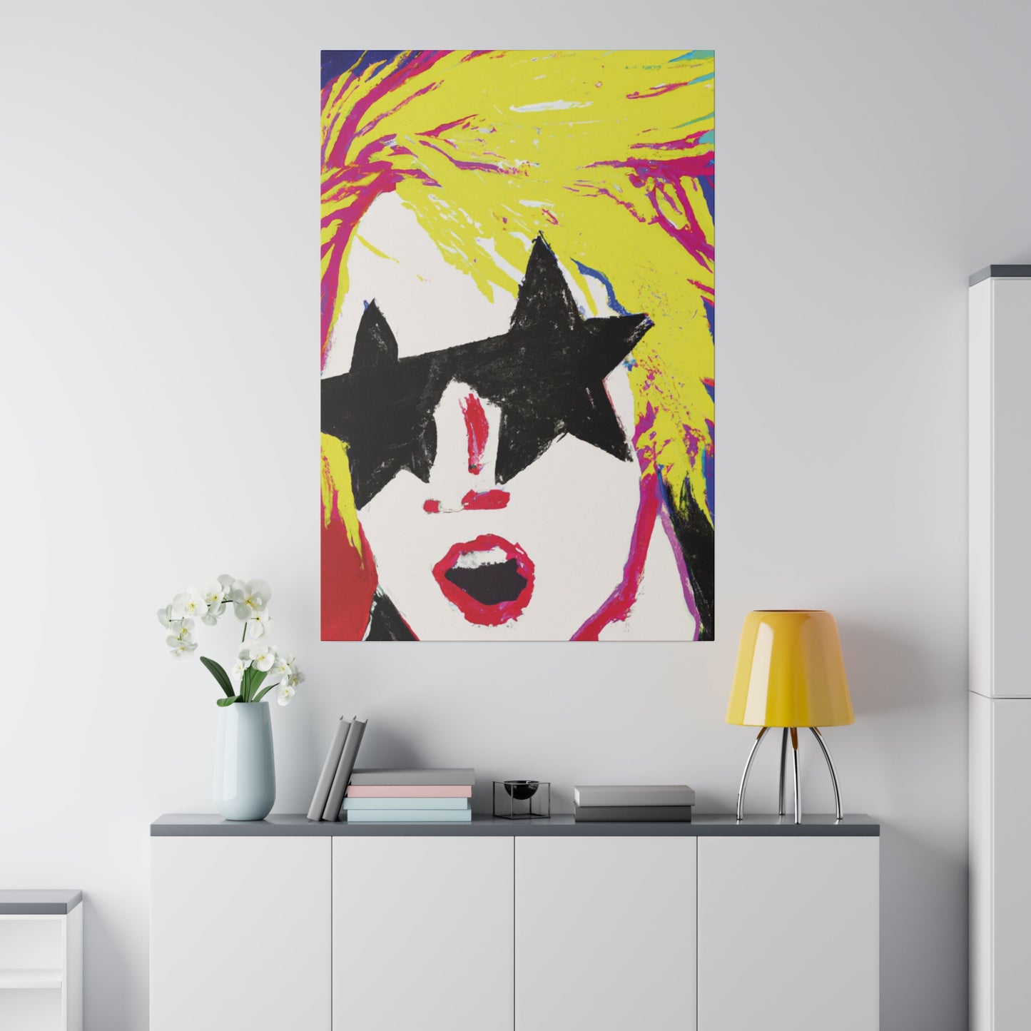 6723Z - Rockstar Painting Print | Face | Abstract | Poster | Home Decor | Wall Art | Music Art | Canvas