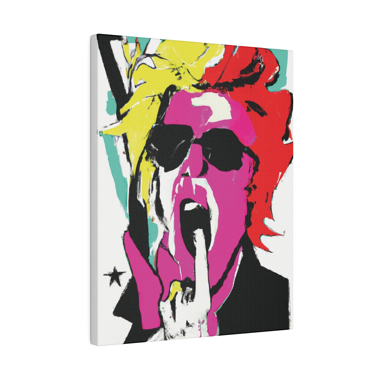 4598A - Rockstar Painting Print | Face | Abstract | Poster | Home Decor | Wall Art | Music Art | Canvas