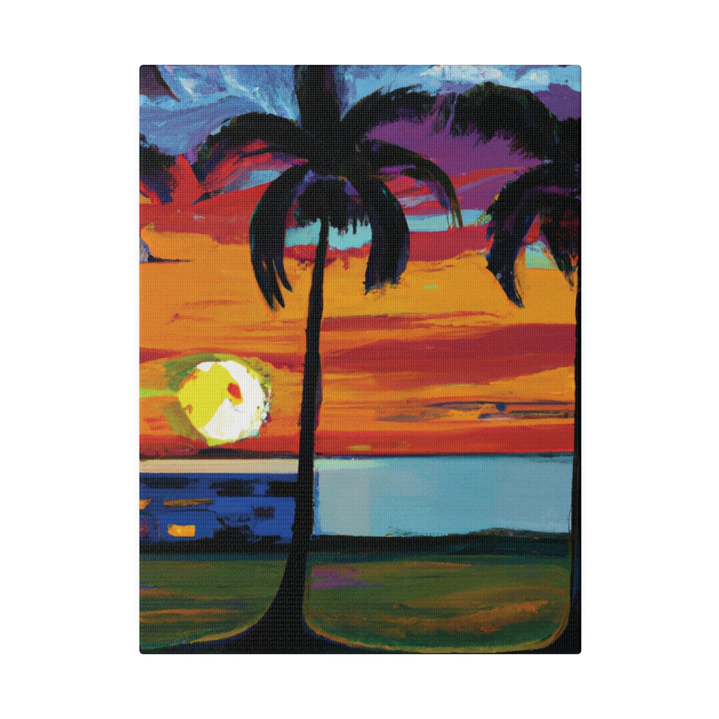 1676M - Miami Beach Sunset Painting Print | Miami | Beach | Sunset | Poster | Home Decor | Wall Art | Canvas