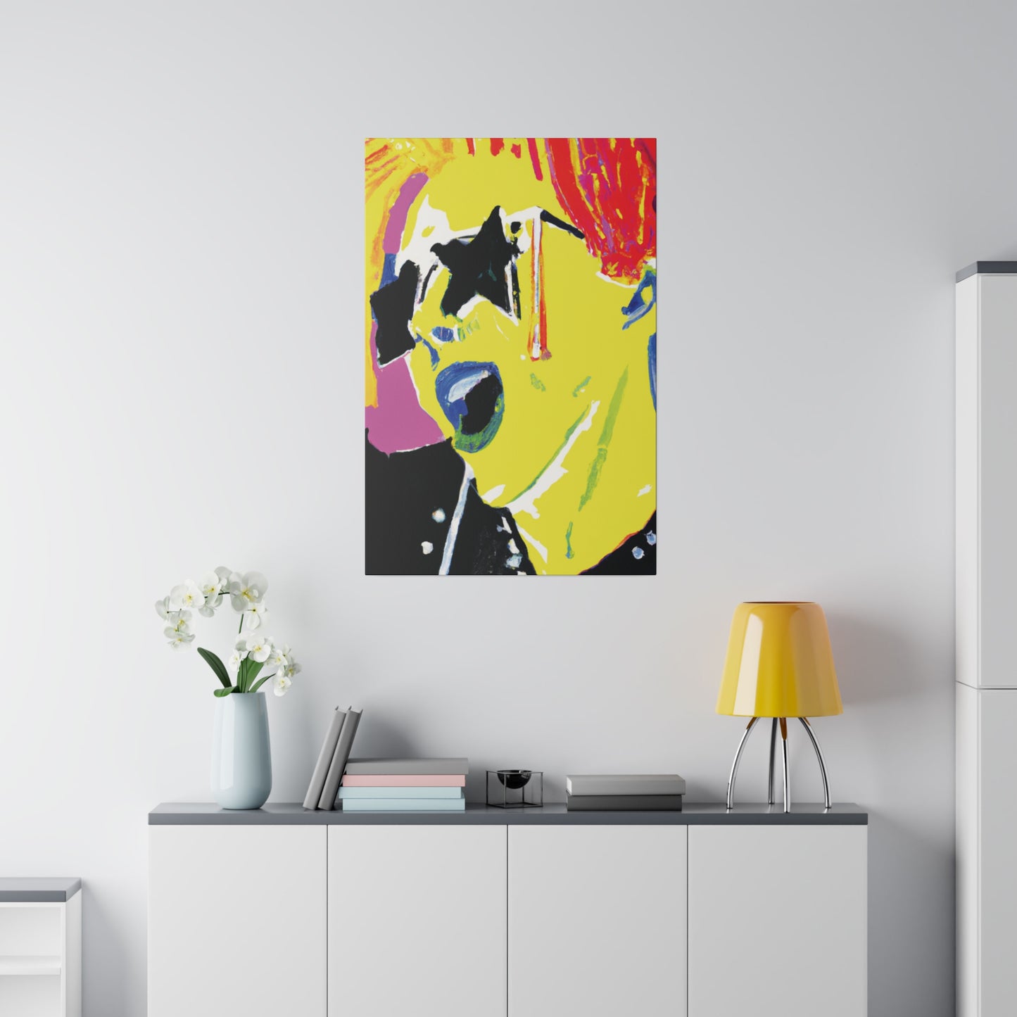 1328F - Rockstar Painting Print | Face | Abstract | Poster | Home Decor | Wall Art | Music Art | Canvas