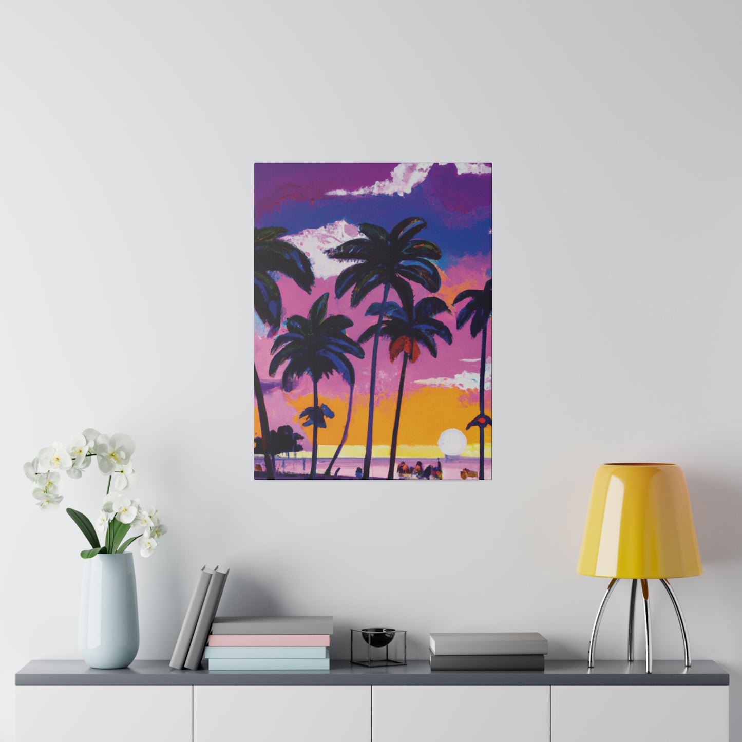 3714A - Miami Beach Sunset Painting Print | Miami | Beach | Sunset | Poster | Home Decor | Wall Art | Canvas