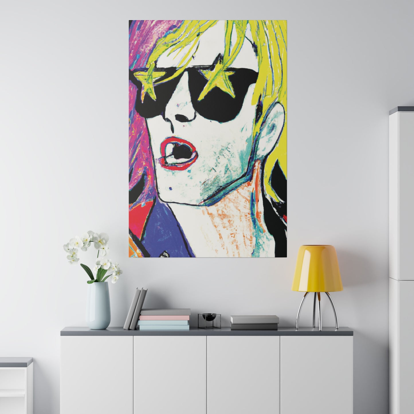 6152H - Rockstar Painting Print | Face | Abstract | Poster | Home Decor | Wall Art | Music Art | Canvas