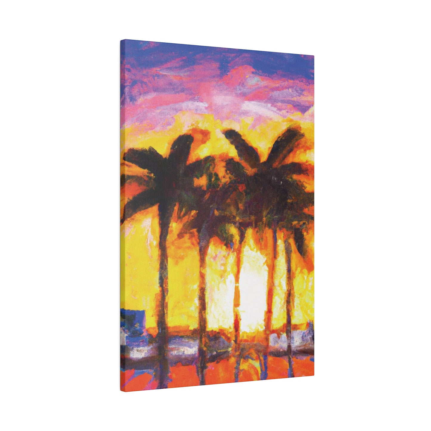 1535V - Miami Beach Sunset Painting Print | Miami | Beach | Sunset | Poster | Home Decor | Wall Art | Canvas