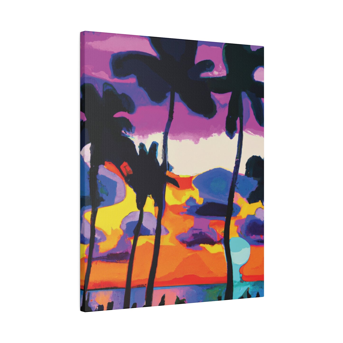 7455H - Miami Beach Sunset Painting Print | Miami | Beach | Sunset | Poster | Home Decor | Wall Art | Canvas