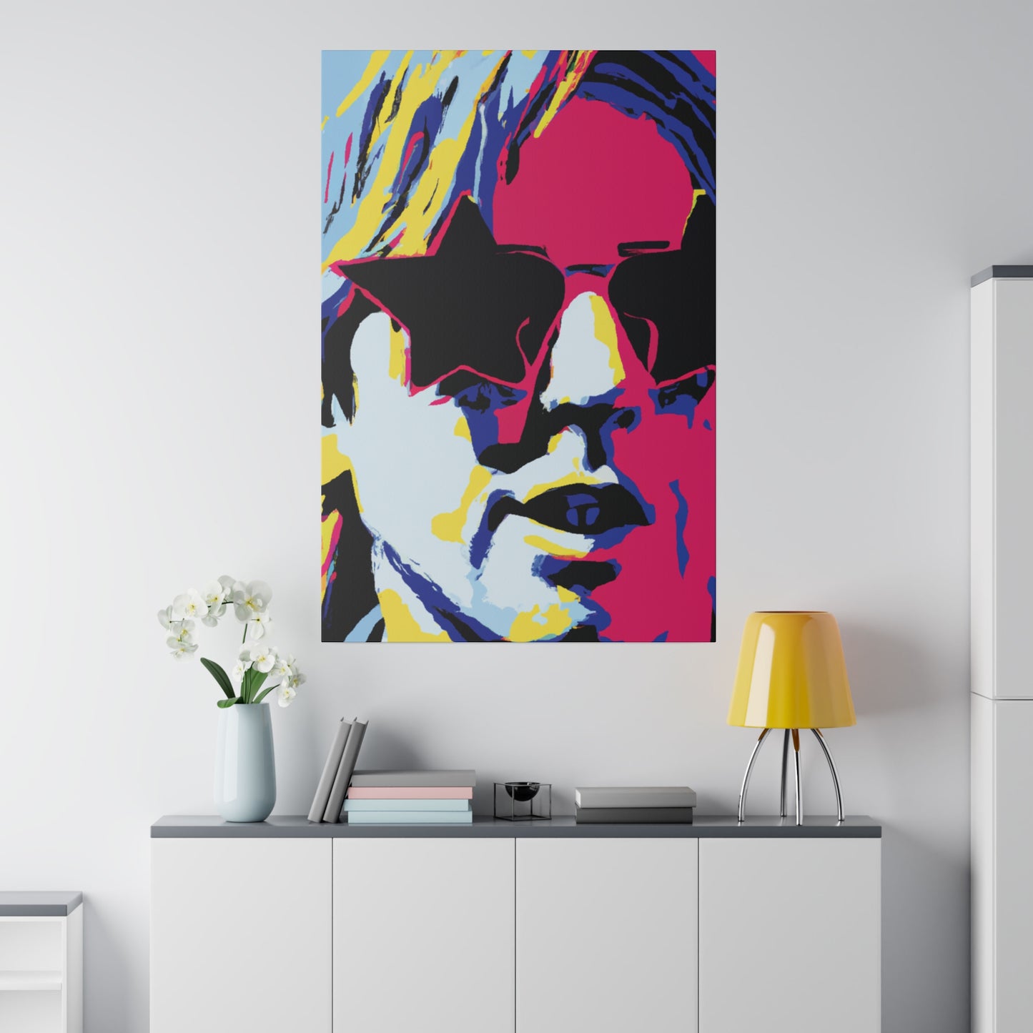 7183B - Rockstar Painting Print | Face | Abstract | Poster | Home Decor | Wall Art | Music Art | Canvas