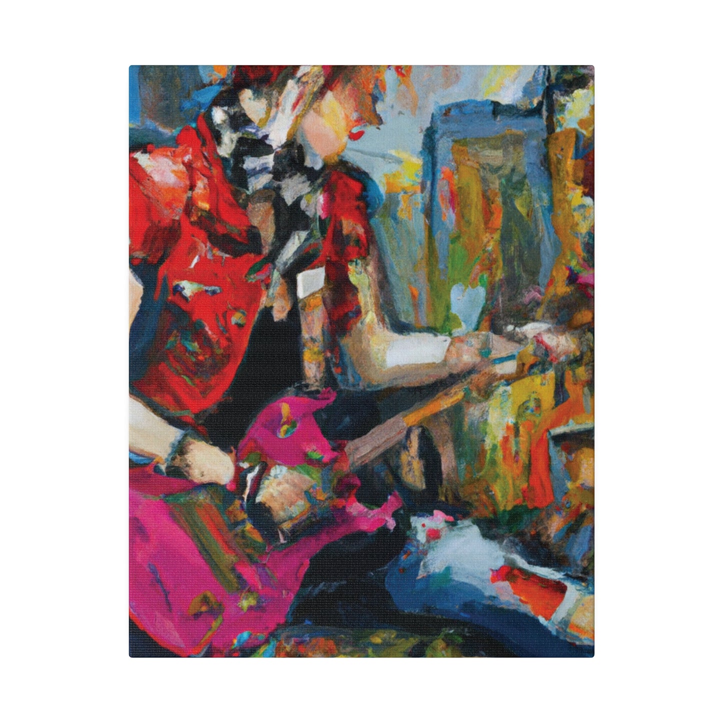 9666G - Rockstar Oil Painting Style Print | Poster | Home Decor | Wall Art | Music Art | Canvas