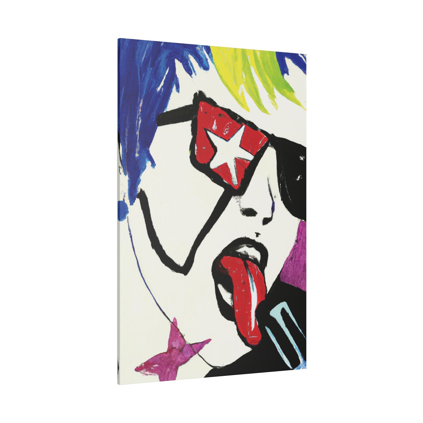 2035C - Rockstar Painting Print | Face | Abstract | Poster | Home Decor | Wall Art | Music Art | Canvas