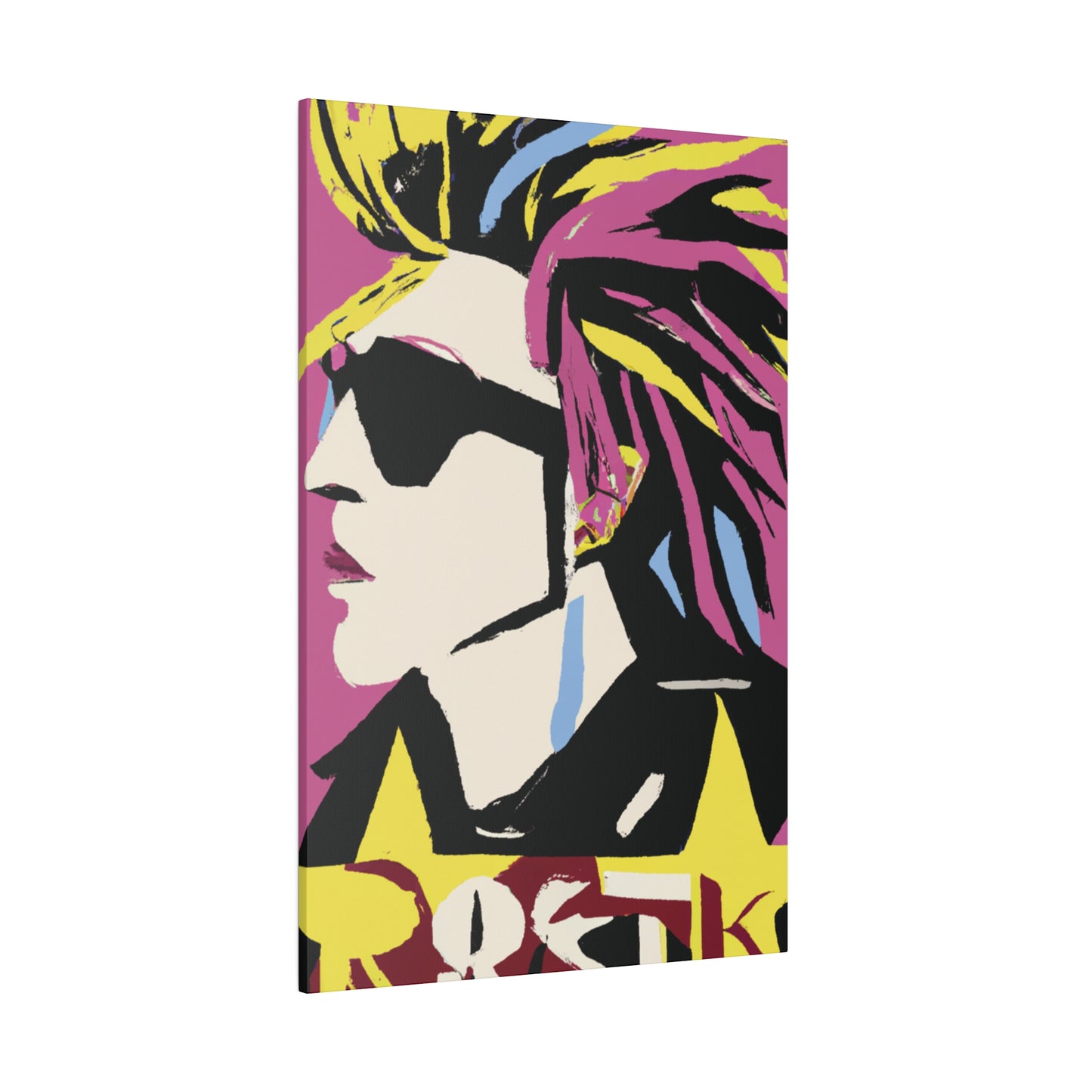 6201W - Rockstar Painting Print | Face | Abstract | Poster | Home Decor | Wall Art | Music Art | Canvas