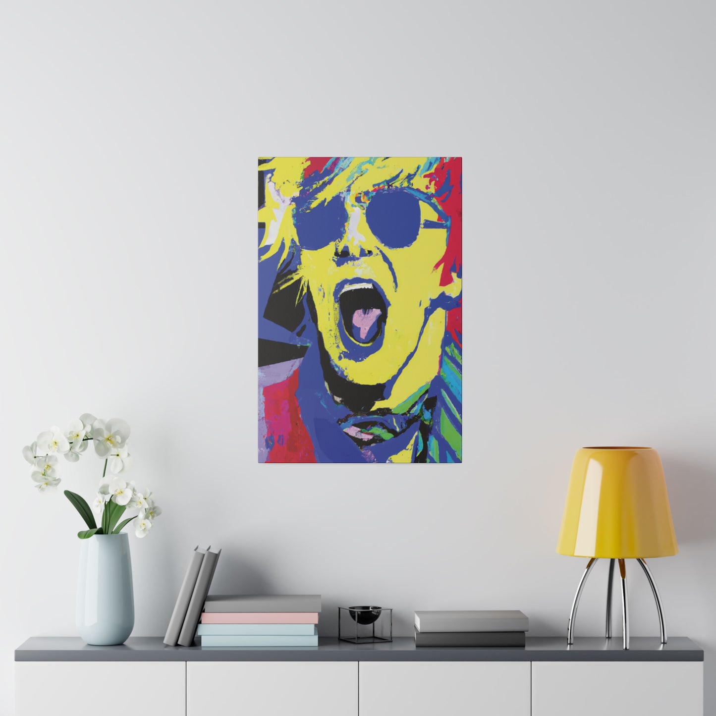 7451T - Rockstar Painting Print | Face | Abstract | Poster | Home Decor | Wall Art | Music Art | Canvas