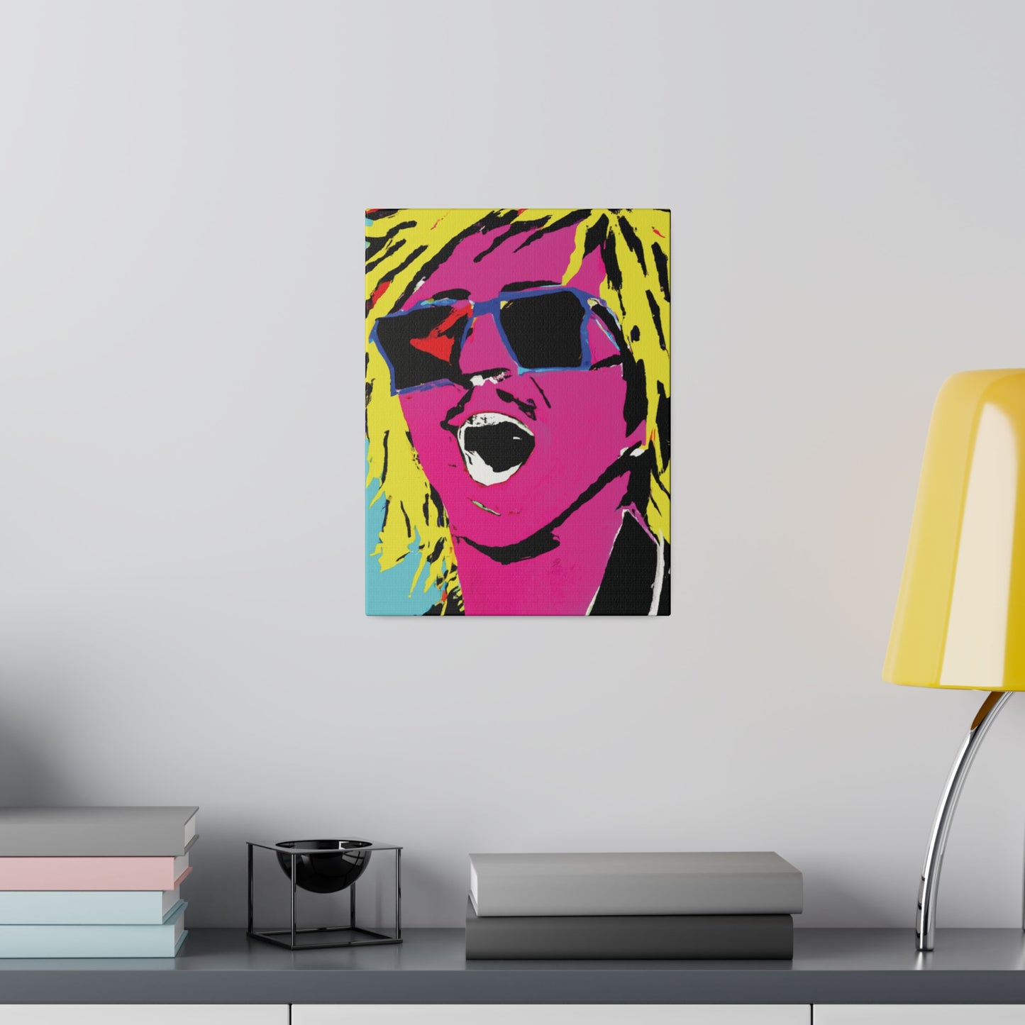 8376W - Rockstar Painting Print | Face | Abstract | Poster | Home Decor | Wall Art | Music Art | Canvas