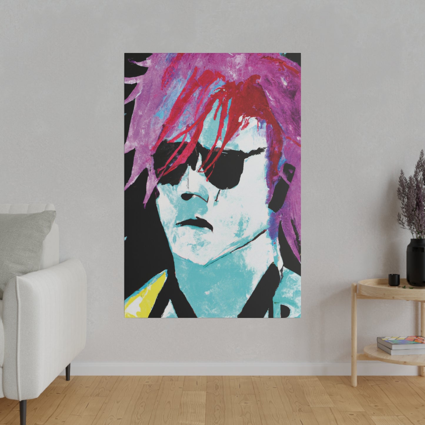 414V - Rockstar Painting Print | Face | Abstract | Poster | Home Decor | Wall Art | Music Art | Canvas