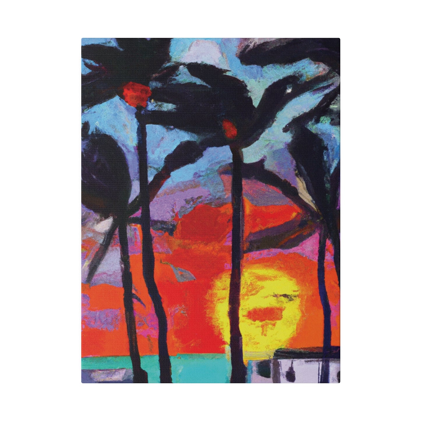 8407Q - Miami Beach Sunset Painting Print | Miami | Beach | Sunset | Poster | Home Decor | Wall Art | Canvas