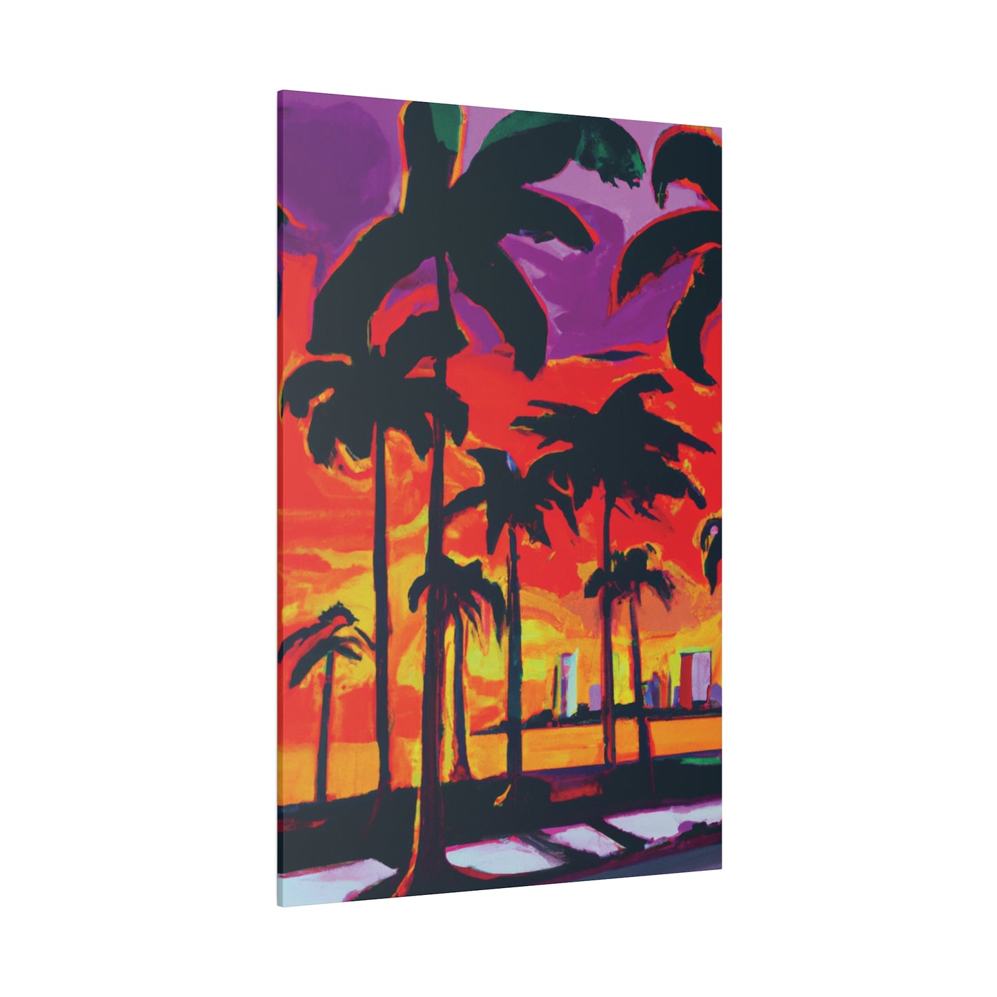 3128K - Miami Beach Sunset Painting Print | Miami | Beach | Sunset | Poster | Home Decor | Wall Art | Canvas