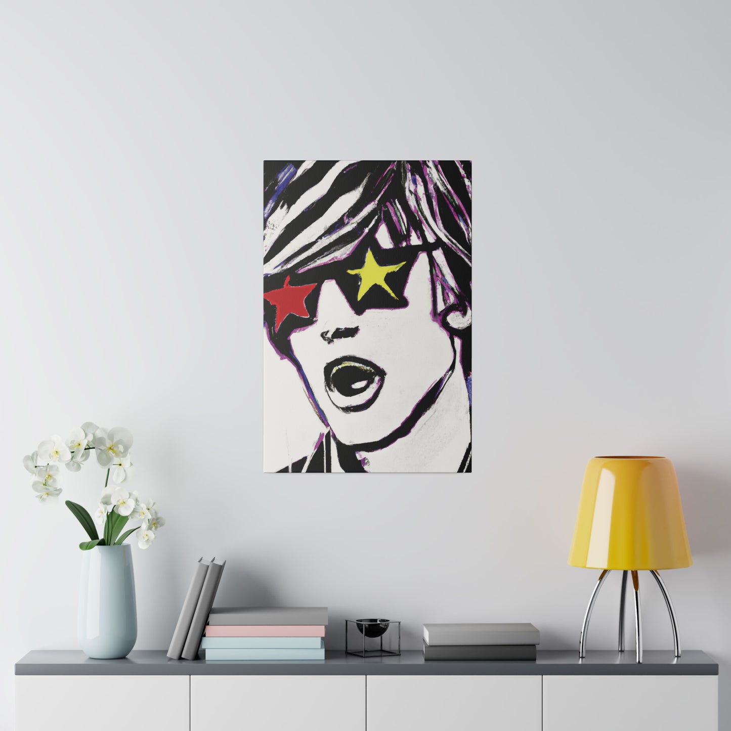 4532A - Rockstar Painting Print | Face | Abstract | Poster | Home Decor | Wall Art | Music Art | Canvas