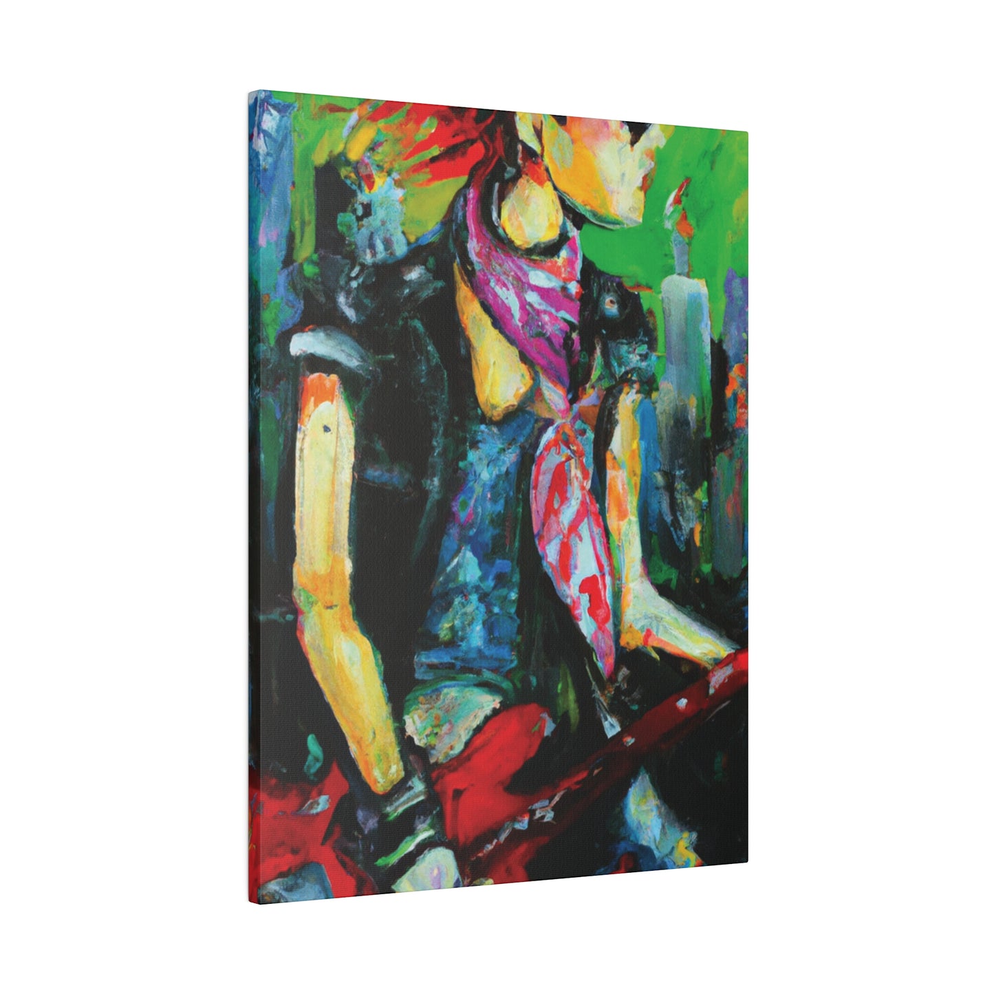 5198V - Rockstar Oil Painting Style Print | Poster | Home Decor | Wall Art | Music Art | Canvas