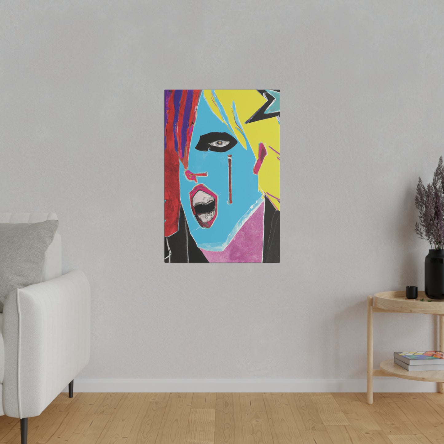 8365A - Rockstar Painting Print | Face | Abstract | Poster | Home Decor | Wall Art | Music Art | Canvas