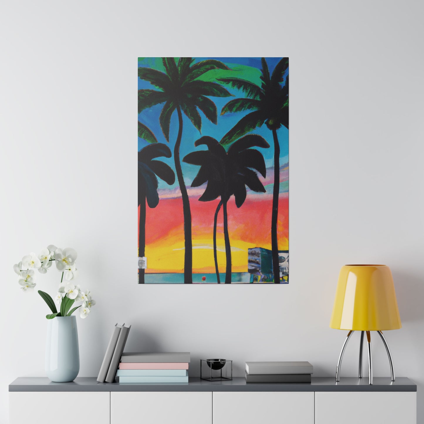 7322T - Miami Beach Sunset Painting Print | Miami | Beach | Sunset | Poster | Home Decor | Wall Art | Canvas