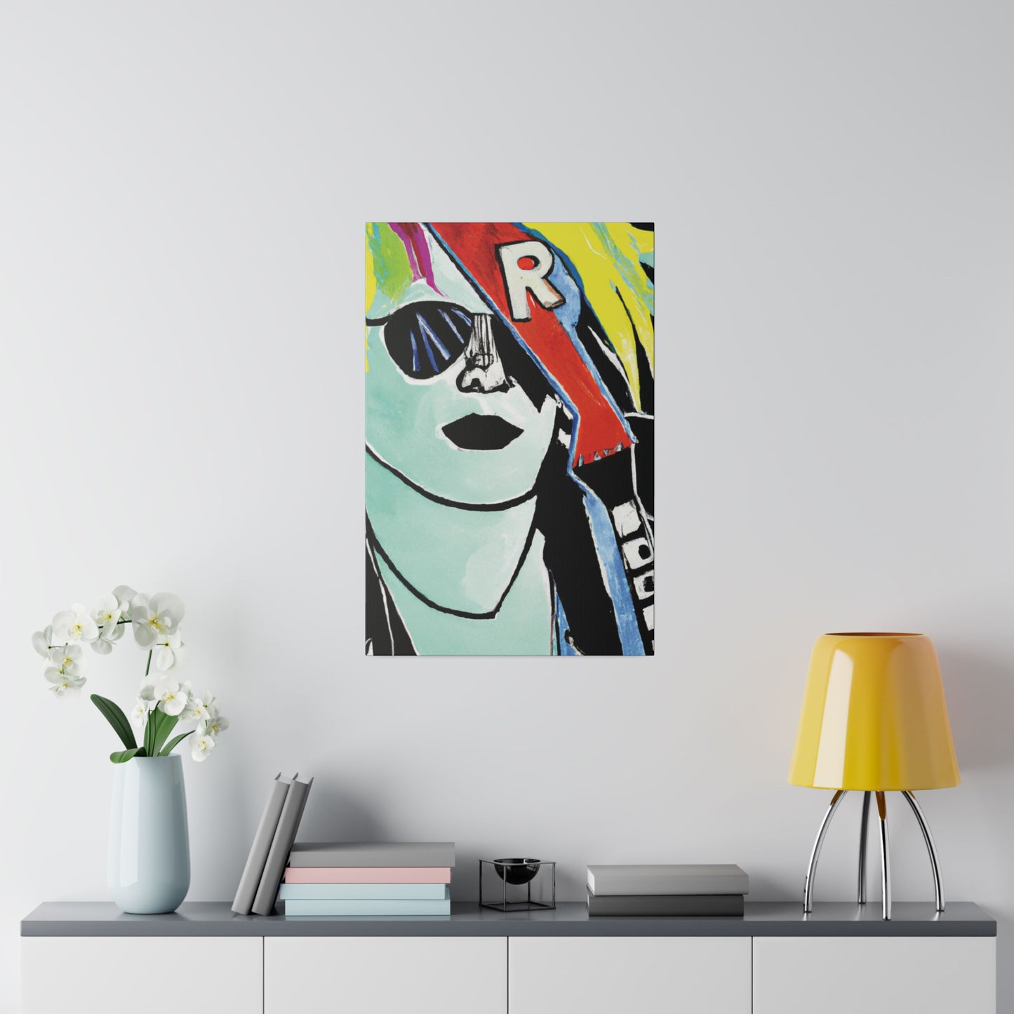 9391O - Rockstar Painting Print | Face | Abstract | Poster | Home Decor | Wall Art | Music Art | Canvas