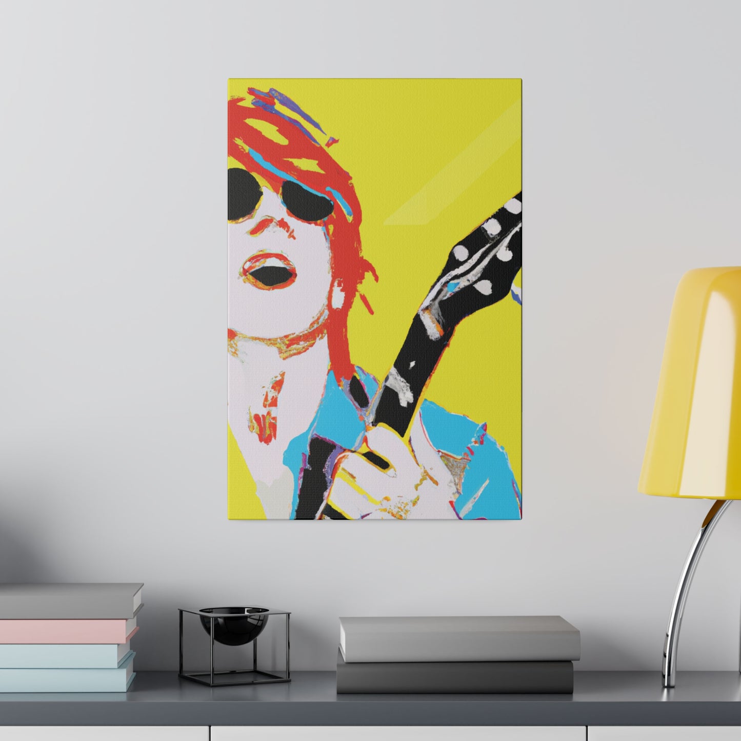 846Q - Rockstar Painting Print | Face | Abstract | Poster | Home Decor | Wall Art | Music Art | Canvas