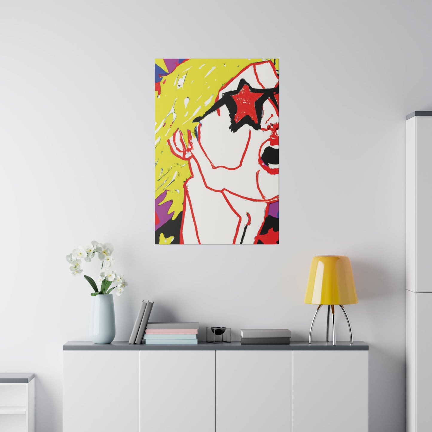 7352R - Rockstar Painting Print | Face | Abstract | Poster | Home Decor | Wall Art | Music Art | Canvas