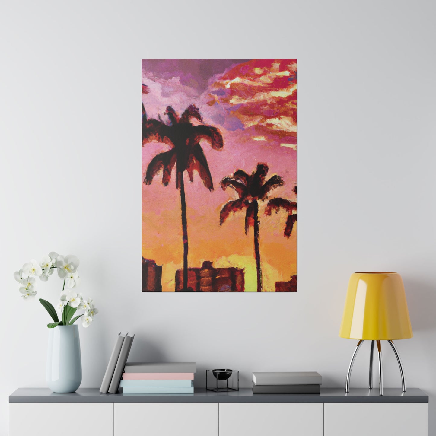 7485A - Miami Beach Sunset Painting Print | Miami | Beach | Sunset | Poster | Home Decor | Wall Art | Canvas