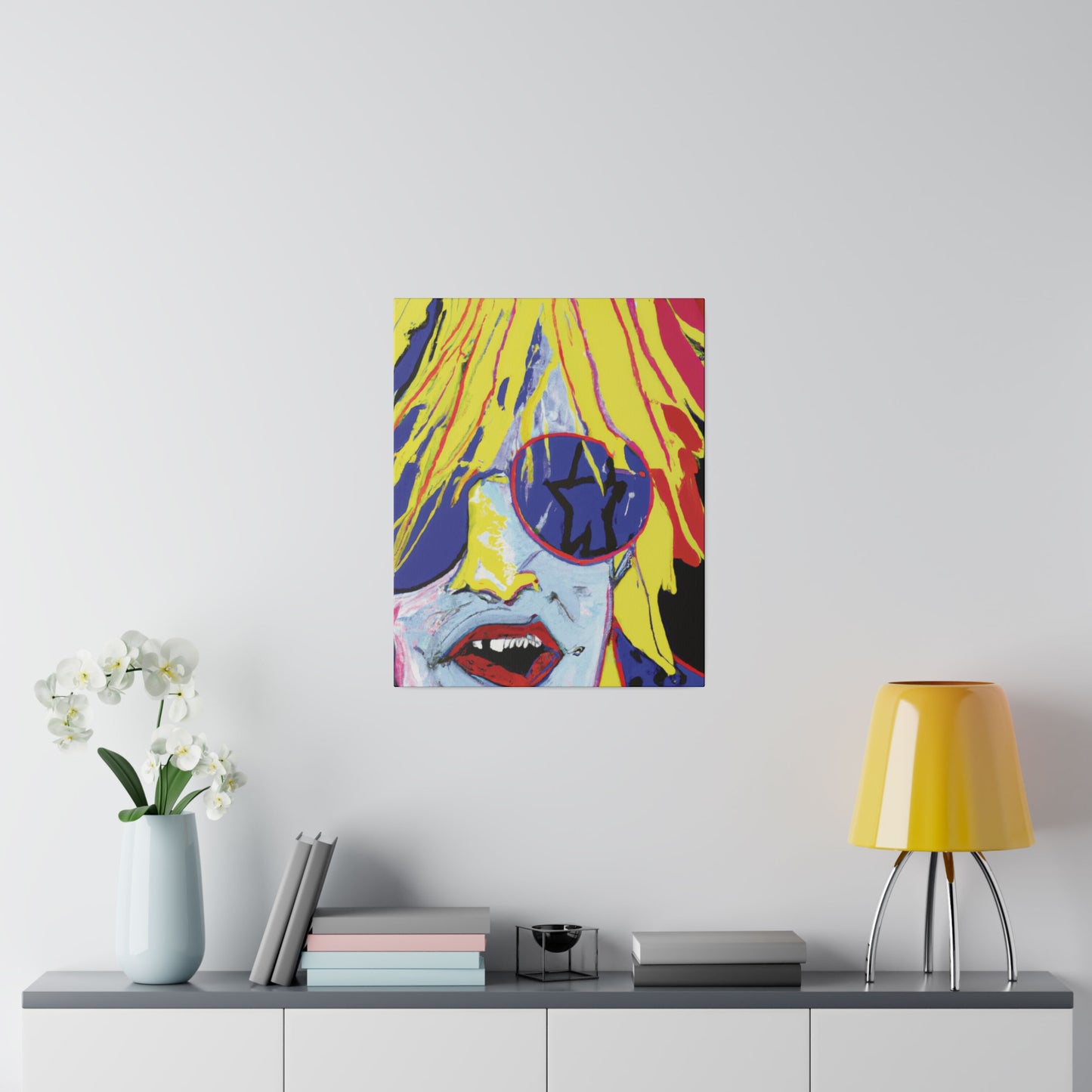 8742G - Rockstar Painting Print | Face | Abstract | Poster | Home Decor | Wall Art | Music Art | Canvas