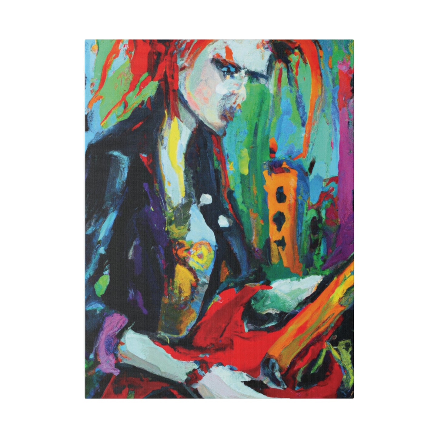 5857Q - Rockstar Oil Painting Style Print | Poster | Home Decor | Wall Art | Music Art | Canvas