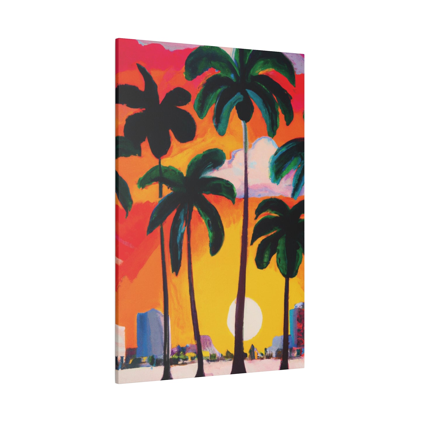 4327O - Miami Beach Sunset Painting Print | Miami | Beach | Sunset | Poster | Home Decor | Wall Art | Canvas