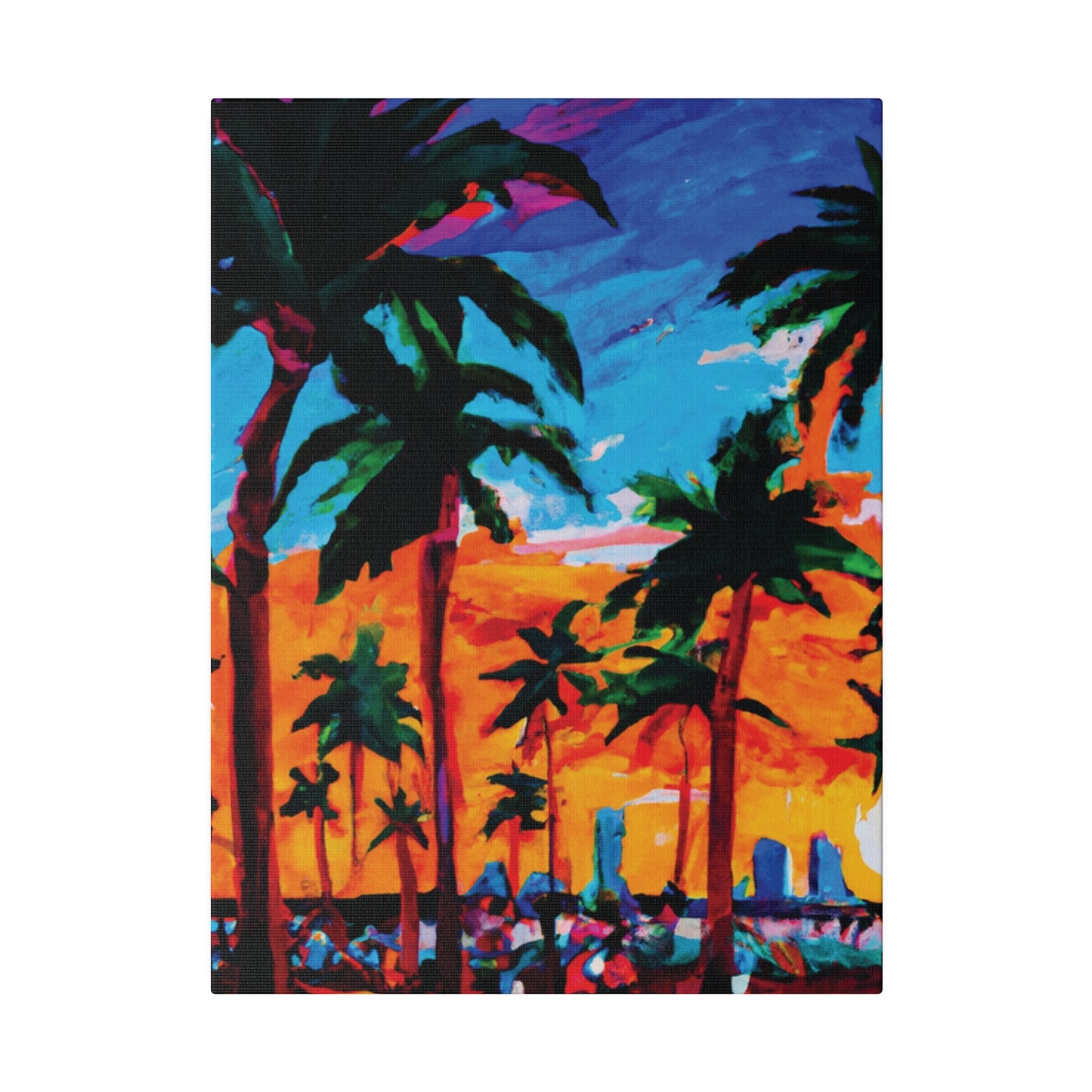 8453X - Miami Beach Sunset Painting Print | Miami | Beach | Sunset | Poster | Home Decor | Wall Art | Canvas