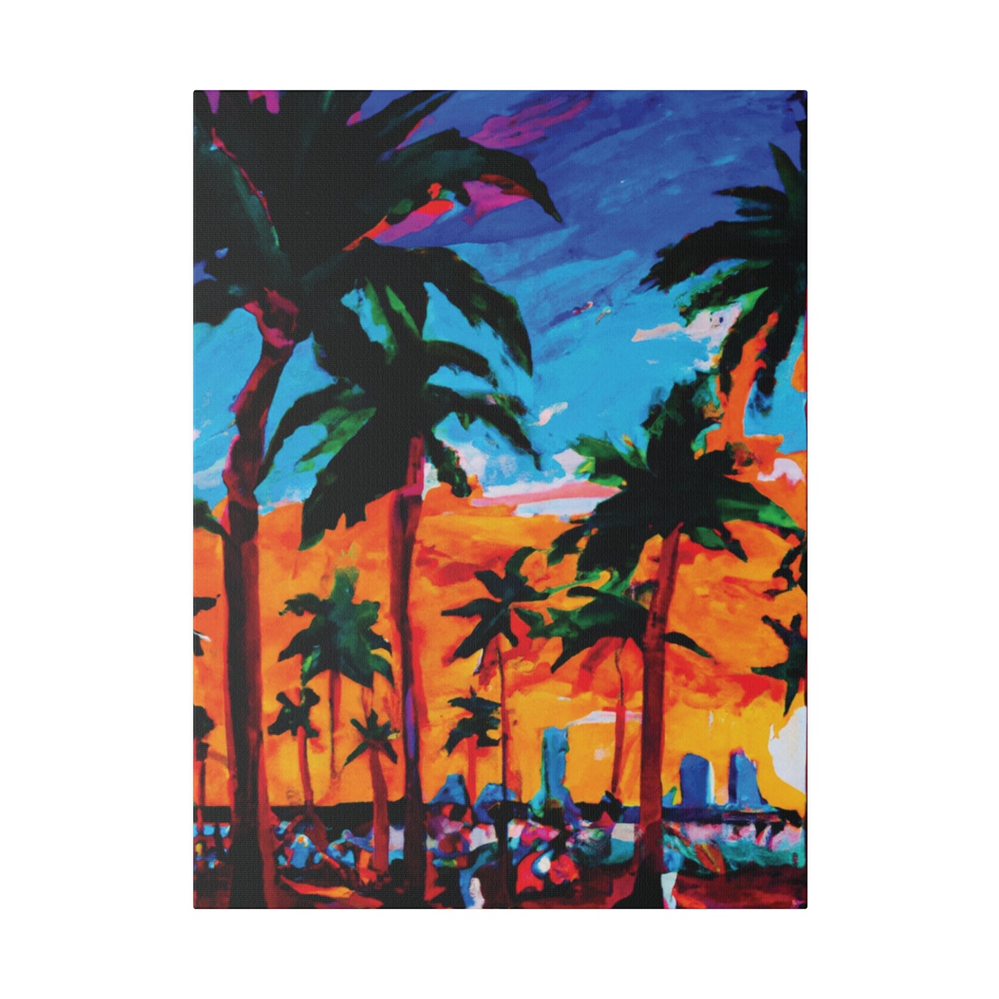 8453X - Miami Beach Sunset Painting Print | Miami | Beach | Sunset | Poster | Home Decor | Wall Art | Canvas