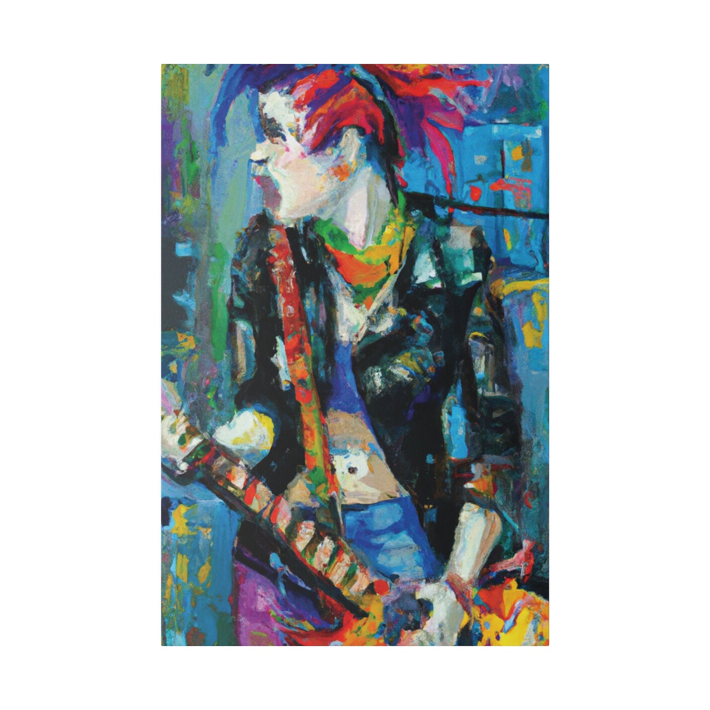 3601F - Rockstar Oil Painting Style Print | Poster | Home Decor | Wall Art | Music Art | Canvas