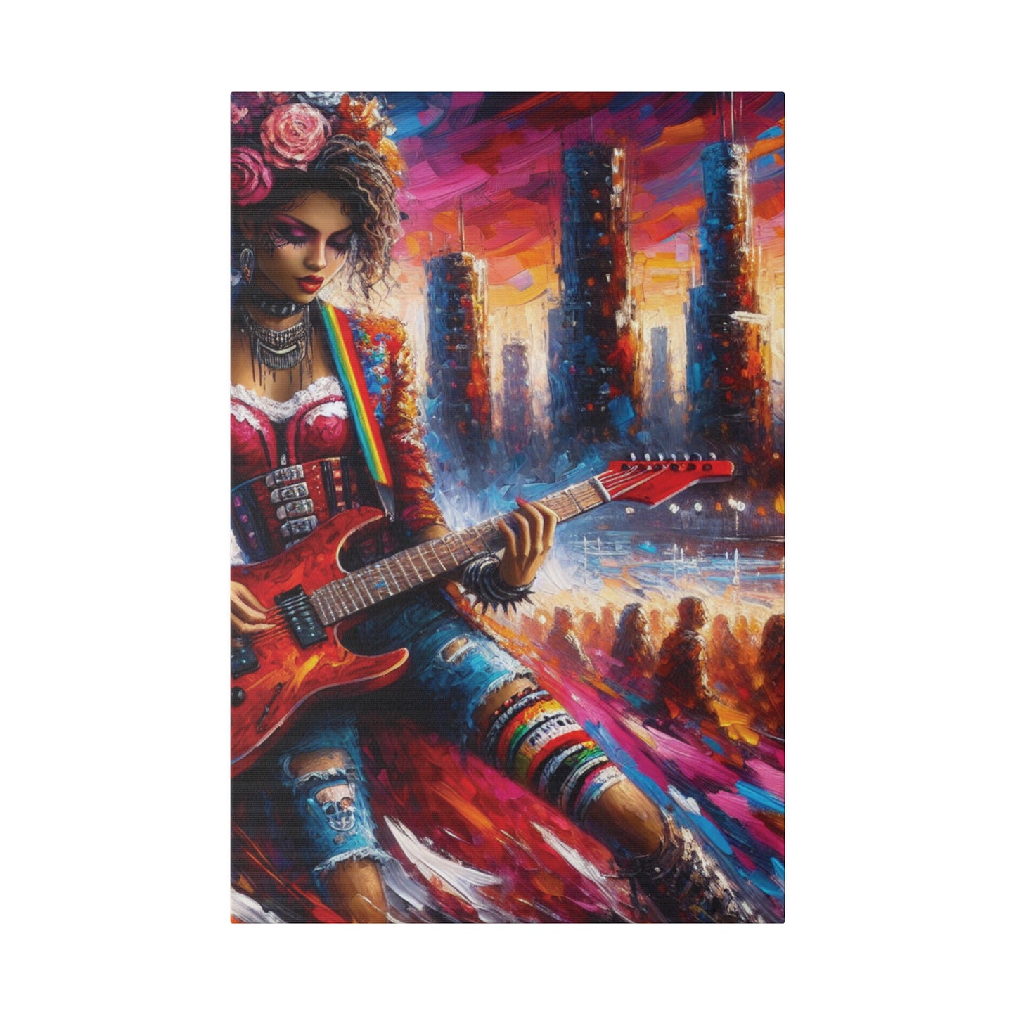 6794Z - Rockstar Oil Painting Style Print | Poster | Home Decor | Wall Art | Music Art | Canvas