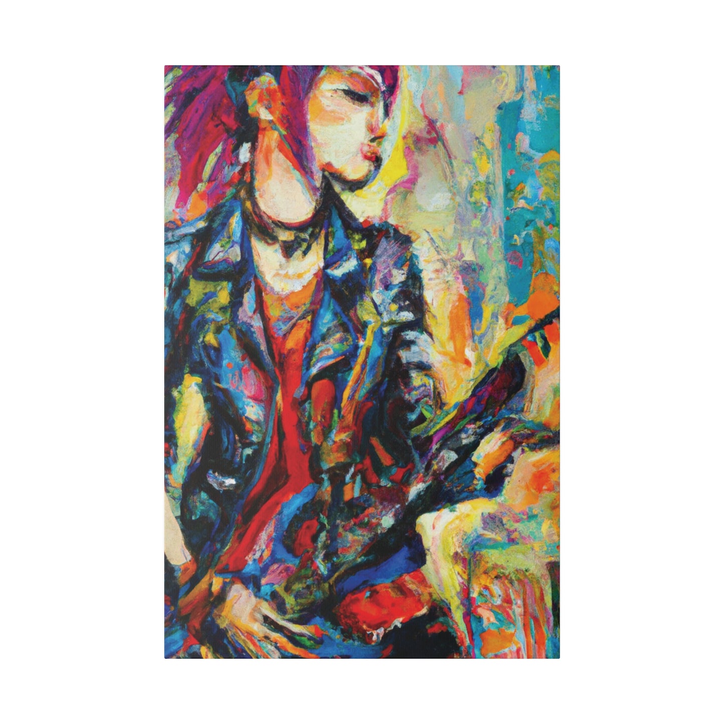 3154V - Rockstar Oil Painting Style Print | Poster | Home Decor | Wall Art | Music Art | Canvas