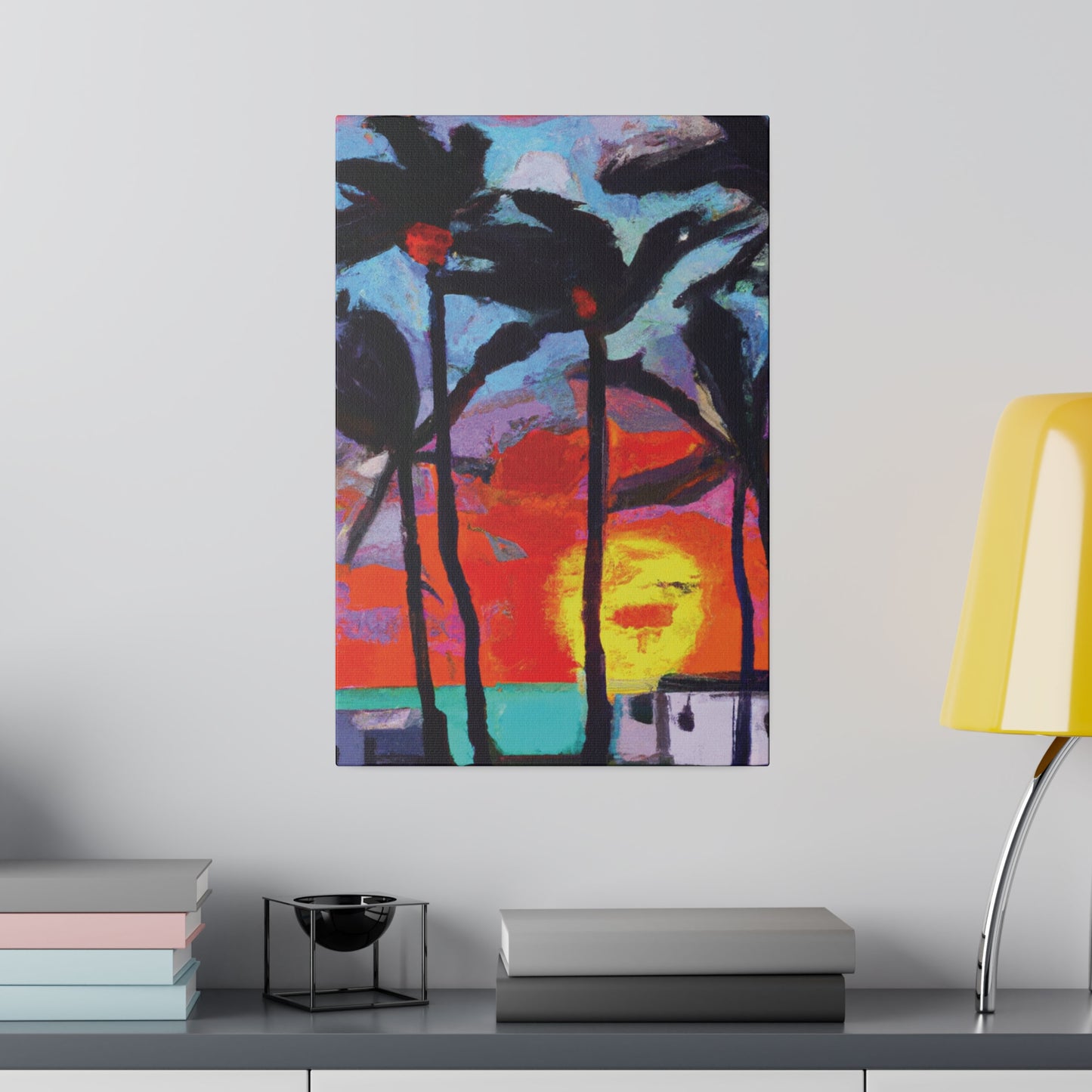 8407Q - Miami Beach Sunset Painting Print | Miami | Beach | Sunset | Poster | Home Decor | Wall Art | Canvas