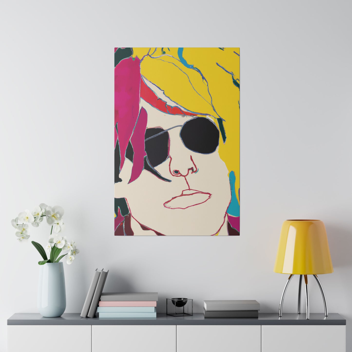 9138E - Rockstar Painting Print | Face | Abstract | Poster | Home Decor | Wall Art | Music Art | Canvas