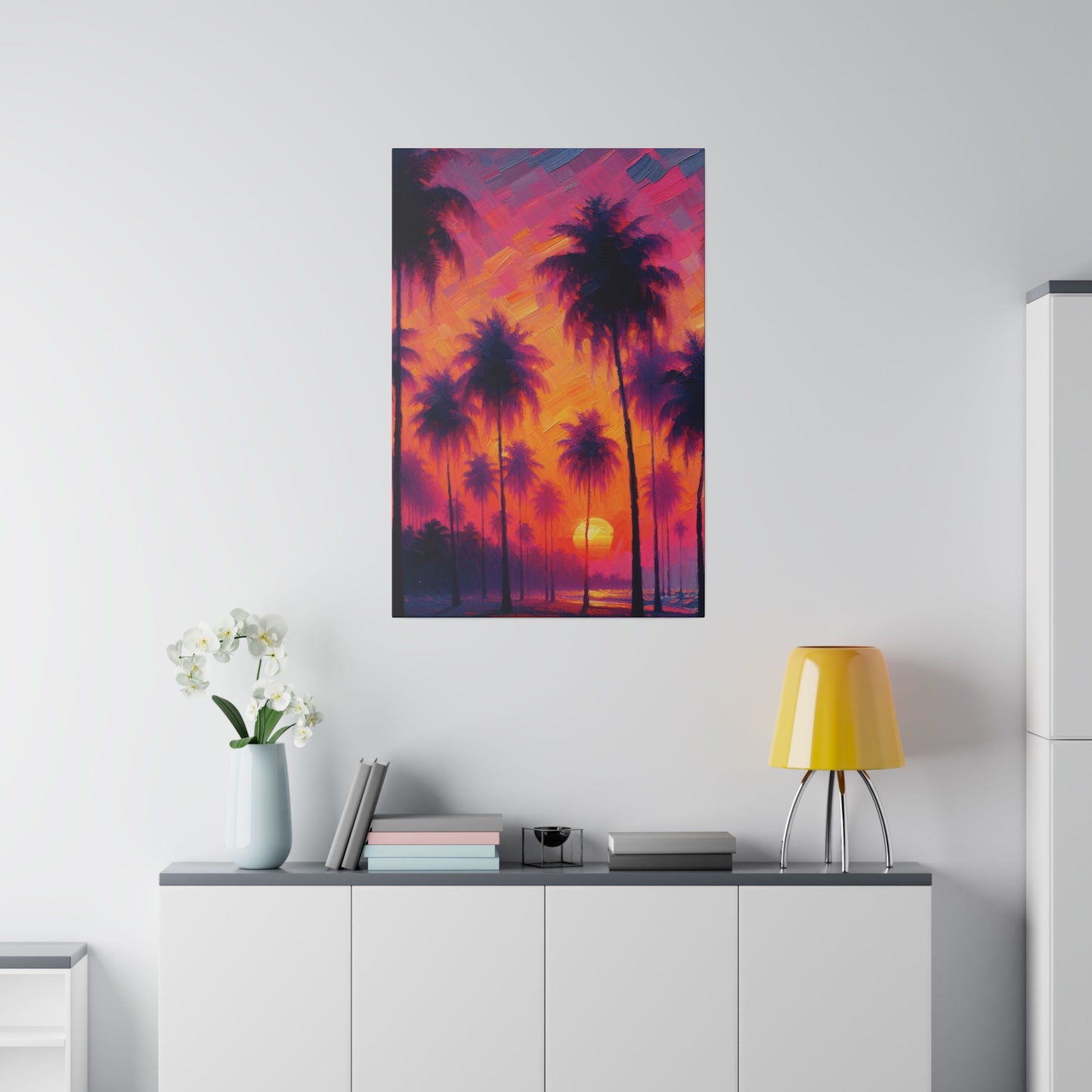 5427H - miami beach art, sunset background, ocean art work, beach art work, sunset designs, miami beach painting, miami beach print